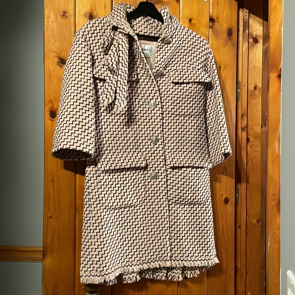 CHANEL Paris-Rome Fantasy Tweed Coat Size FR38